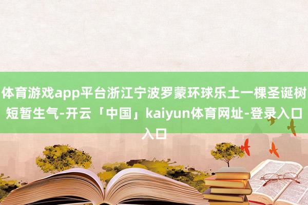 体育游戏app平台浙江宁波罗蒙环球乐土一棵圣诞树短暂生气-开云「中国」kaiyun体育网址-登录入口